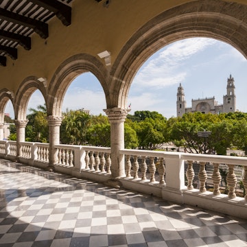 Mexico, Yucatan, Merida, Plaza de la Independencia, Palacio Municipal (city hall)